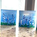  Bluebonnet Mini Canvas and Wooden Easel, Hand Painted Texas flower art