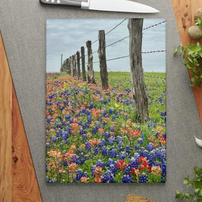 Wildflowers Glass Cutting Board