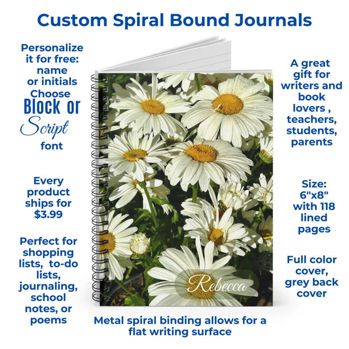 Photography and Travel Journal, Spiral Bound Writer gift, Photographer gift