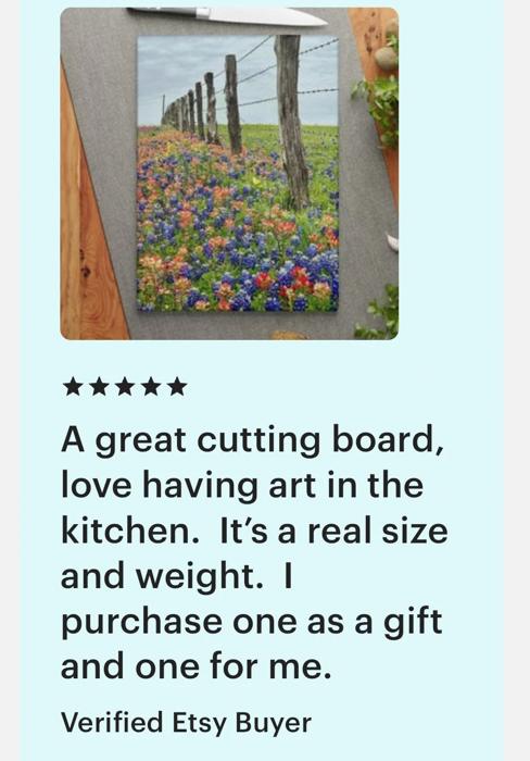 Wildflowers Glass Cutting Board