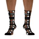  Longhorns Merry Texmas Socks, Super Soft UT Socks, Longhorn Fan Gift, Burnt Orange and White Socks