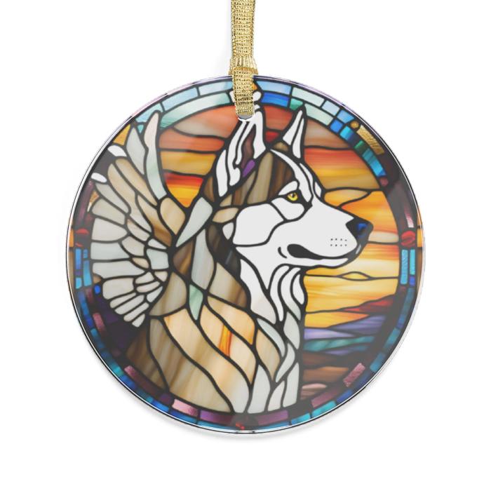 Pet Memorial Suncatcher Stained Glass Style Acrylic Ornament, Choose Your Breed