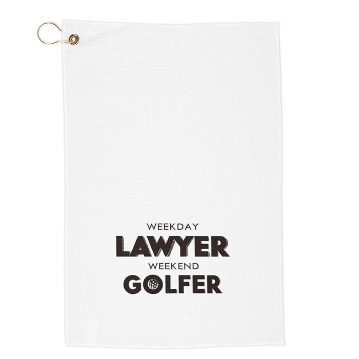 Lawyer Golf Fan Customizable Golf Towel, Custom Name or Initials Gift for Attorneys Judges Paralegals