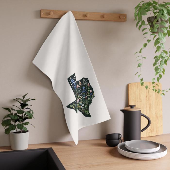 Texas Wildflowers Kitchen Towel, Bluebonnet Home Decor