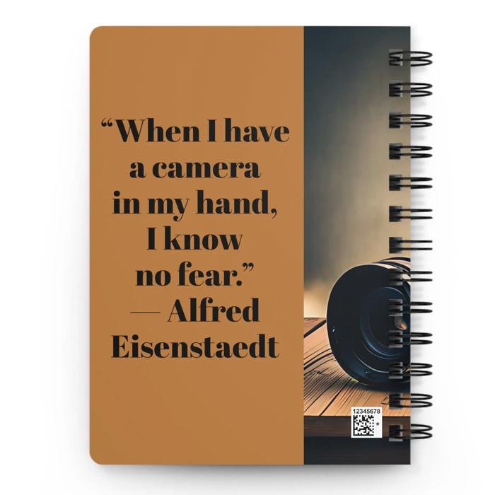Photography and Travel Journal, Spiral Bound Writer gift, Photographer gift