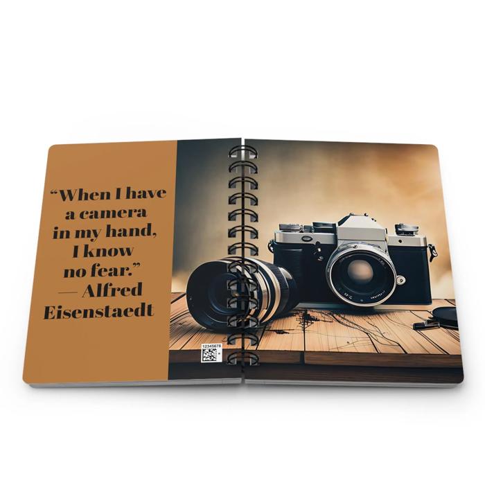 Photography and Travel Journal, Spiral Bound Writer gift, Photographer gift