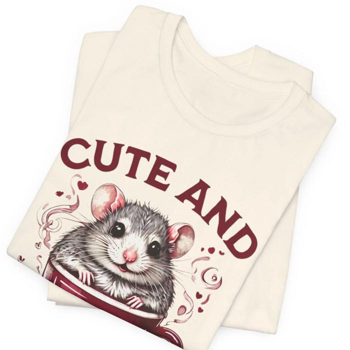 Cute & Caffeinated Mouse Tshirt for Coffee Lovers