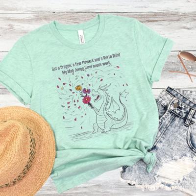 Dragon Flowers Winds Mahjongg Funny Tshirt
