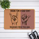  House Divided Hook ’Em vs Gig ’Em Rubber Door Mat