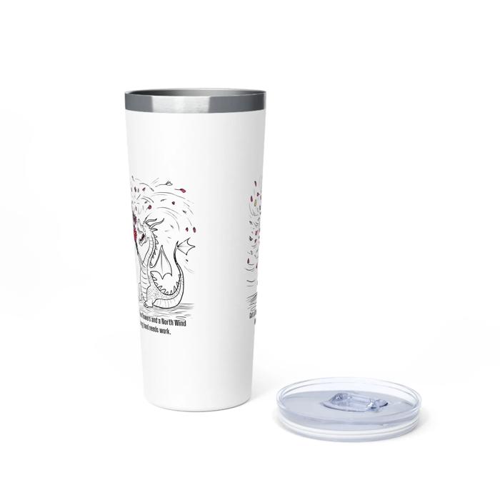 Mah Jongg Travel Mug Dragon Flowers Wind with Custom Name 