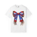  Western Leather-Look Patriotic Bow Comfort Colors Tee