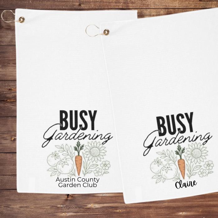 Clip-On Gardening Towel Watercolor Design
