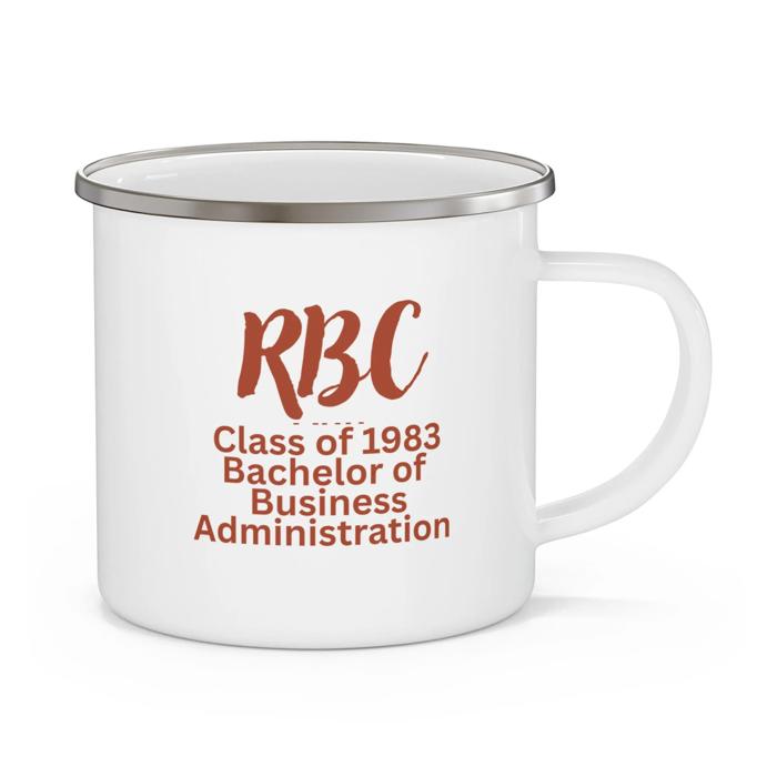 Custom Texas Tech Enamel Mug, Personalized College Grad Gift, Choose Your School