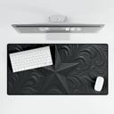 Mousepad Black Tooled Leather-Look Western Star Desk Mat/Gaming Pad