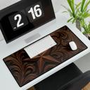 Desk Mat - Medium Brown Tooled Leather-Look Western Star Desk Mat/Gaming Pad