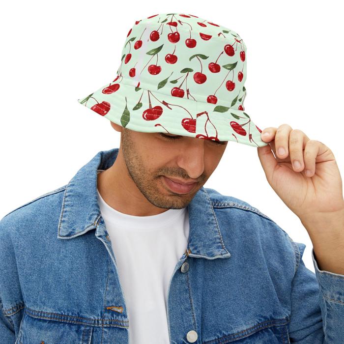 Cherry Bucket Hat, Retro Summer Accessory