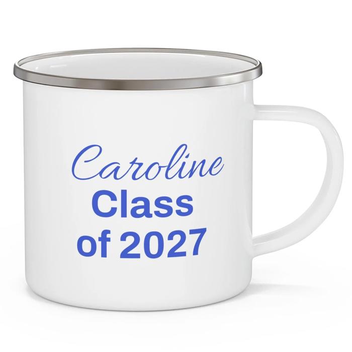 Custom Texas Tech Enamel Mug, Personalized College Grad Gift, Choose Your School