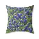 Texas Bluebonnets Throw Pillow Faux Suede