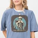  Skeleton Coffee Drinker Tshirt, Comfort Colors Tee for Caffeine Lover
