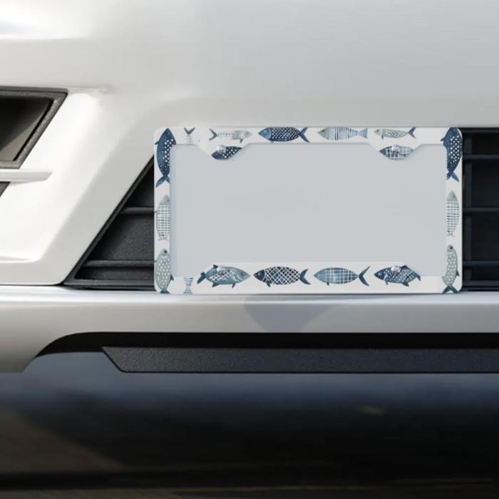Blue Fishes License Plate Frame