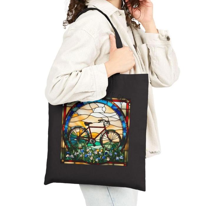 Cyclist Personalized Cotton Canvas Tote Bag