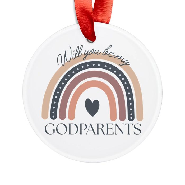 Be My Godparents Ornament. Godparents Proposal Suncatcher
