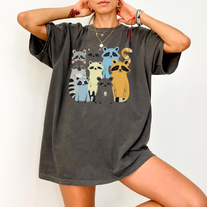 Raccoon Gang Comfort Colors T-shirt, Cottagecore Critters