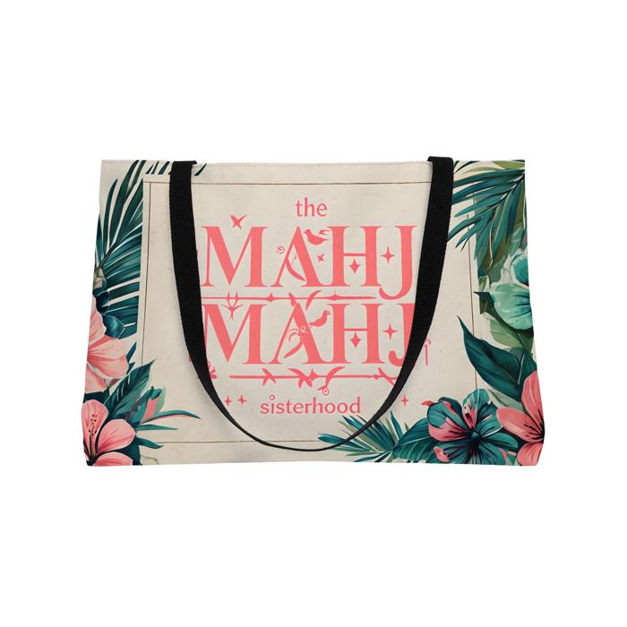 Mah Jongg Custom Tropical Flowers Carry Bag for Game Night Gear