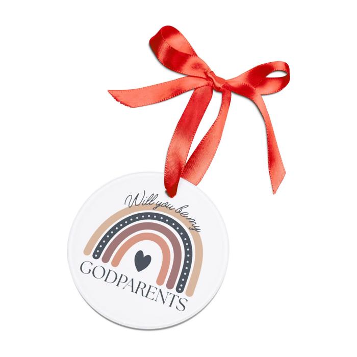 Be My Godparents Ornament. Godparents Proposal Suncatcher
