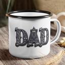  Western Dad Enamel Mug with Vintage Cowboy Style Font