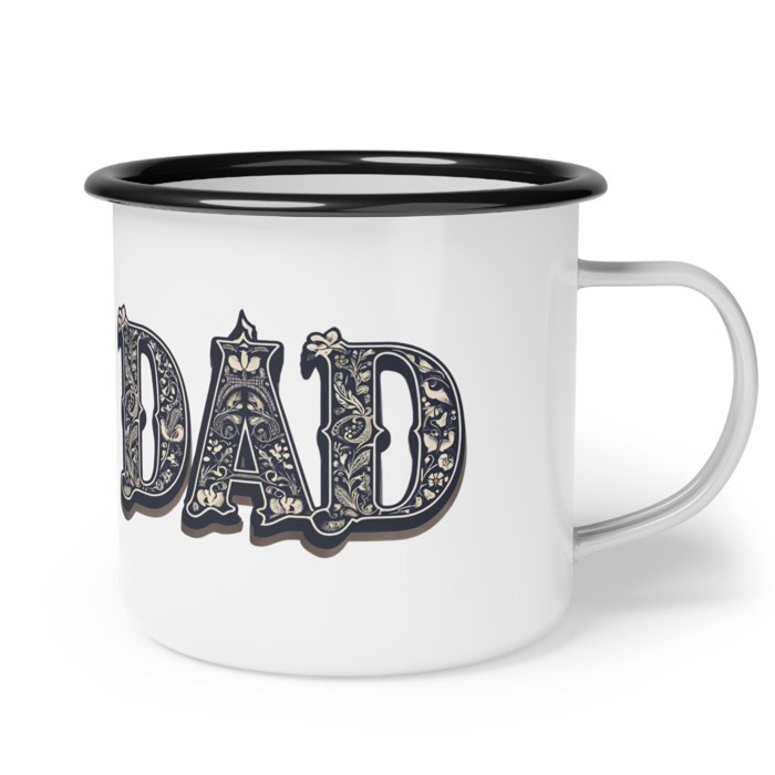 Western Dad Enamel Mug with Vintage Cowboy Style Font