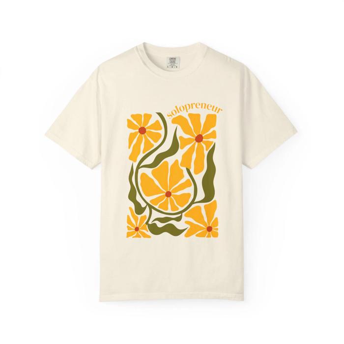 Solopreneur Comfort Colors T-Shirt, Boho Flower Shirt for Small Business Owners