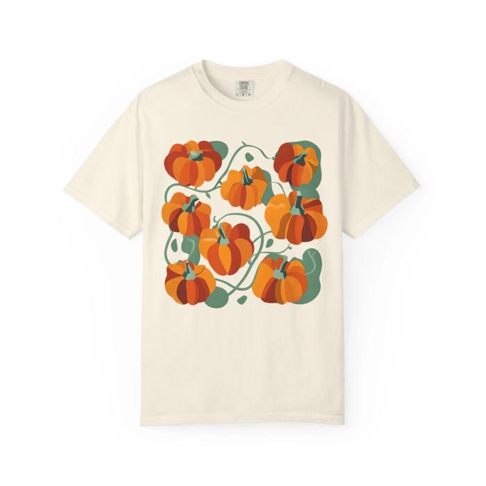 Abstract Pumpkins Comfort Colors T-shirt, Fall Artistic Seasonal Outfit
