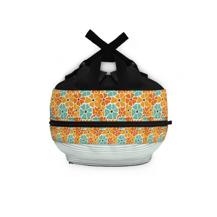 Boho Flowers and Stripes Custom Name Backpack