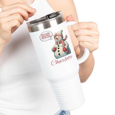 Pregnant at Christmas 40 oz Travel Mug, Mom to Be Oversized Tumbler