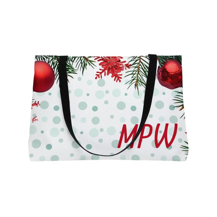 Christmas Carry Bag, Holiday Garland Tote, Xmas Hostess Gift Gear Bag