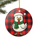  Chicken Lovers Christmas Ornament, Personalized Buffalo Plaid Farm Animal Keepsake Gift