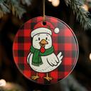  Chicken Lovers Christmas Ornament, Personalized Buffalo Plaid Farm Animal Keepsake Gift