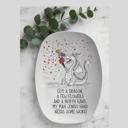  Dragon Flower Wind Funny Mahjong Serving Platter, Gift for Mahjongg Players