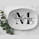  Mahjong Party Platter, Wine Cocktail or Coffee Design, Unbreakable Game Day Servingware, Mahjongg Player Gift