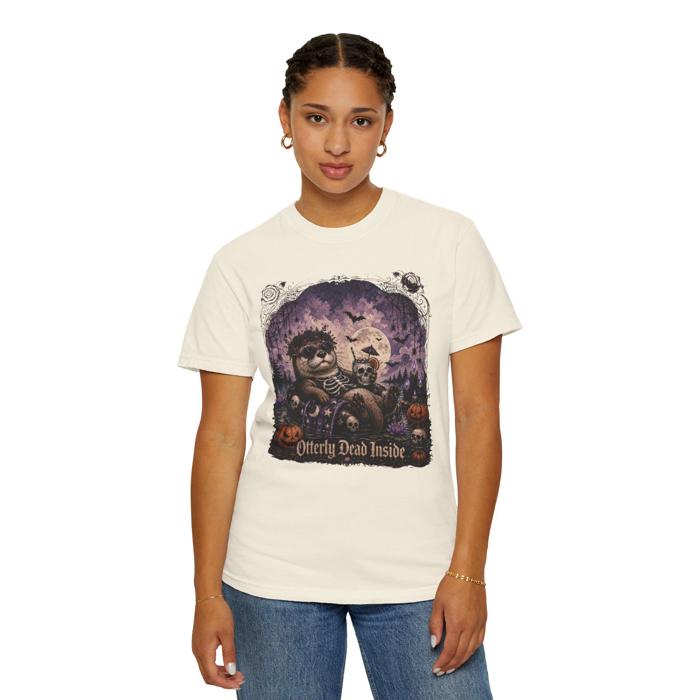 Otterly Dead Inside Halloween Shirt, Gothic Otter Tee, Spooky Otter Comfort Colors Shirt