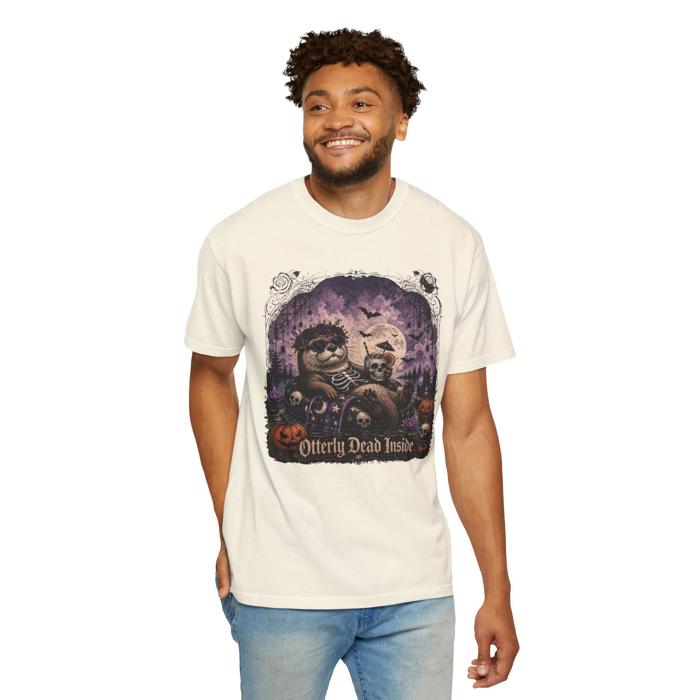 Otterly Dead Inside Halloween Shirt, Gothic Otter Tee, Spooky Otter Comfort Colors Shirt
