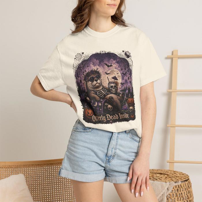 Otterly Dead Inside Halloween Shirt, Gothic Otter Tee, Spooky Otter Comfort Colors Shirt