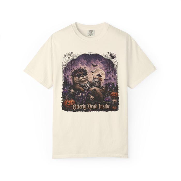 Otterly Dead Inside Halloween Shirt, Gothic Otter Tee, Spooky Otter Comfort Colors Shirt