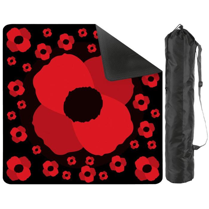 Red Poppies Mahjong Dominoes or Bunco Table Mat, Game Mat Gift for Tile or Dice Game Players