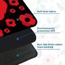  Red Poppies Mahjong Dominoes or Bunco Table Mat, Game Mat Gift for Tile or Dice Game Players