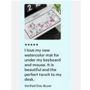  Red Watercolor Poppies Custom Desk Mat