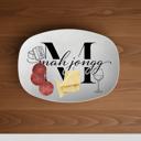  Mahjong Party Platter, Wine Cocktail or Coffee Design, Unbreakable Game Day Servingware, Mahjongg Player Gift