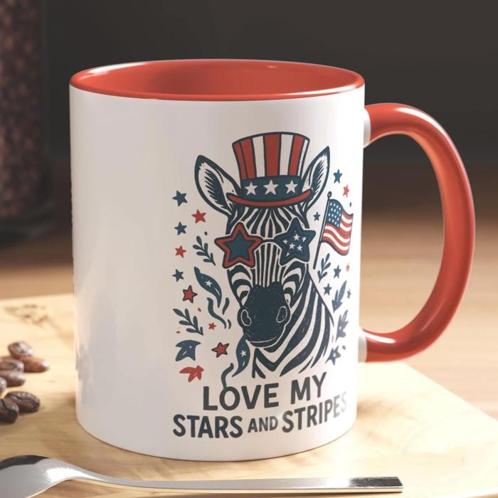 Stars & Stripes Cat Coffee Mug