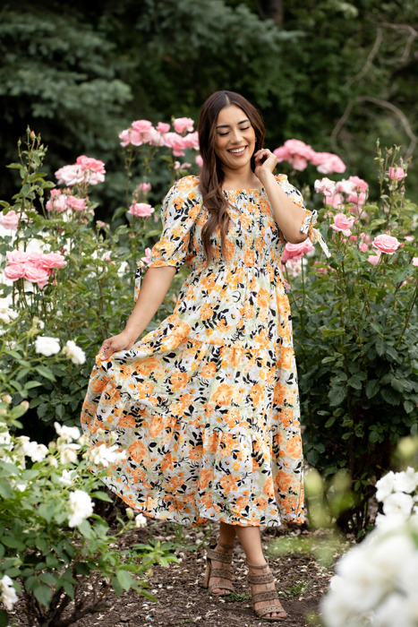 Madeline Smocked Bodice Dress Boho Floral Ruffle Maxi Dress